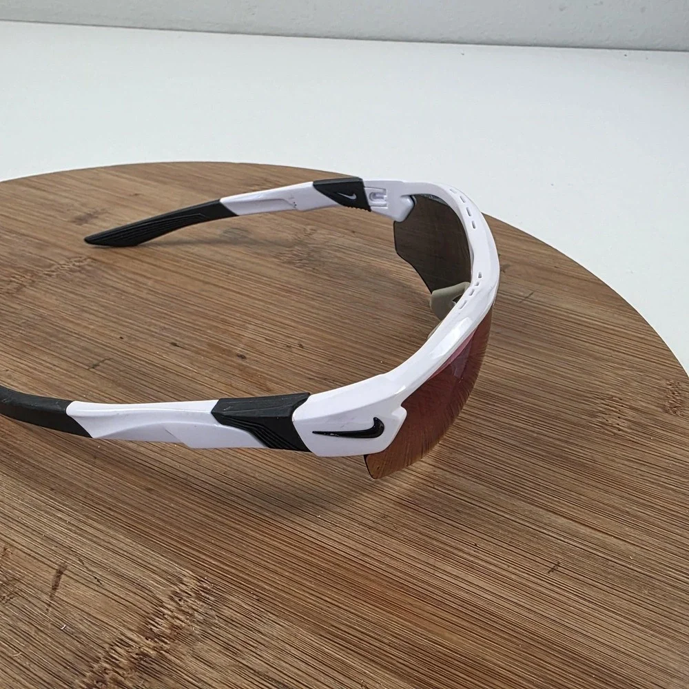 Nike Show X3 Sunglasses Mens 72-09-130 White Purple Mirrored Shield DN9252